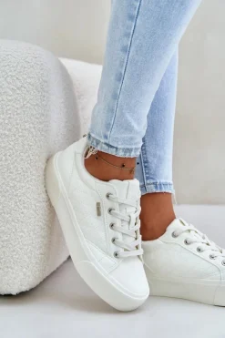 Best Trampki Damskie Na Platformie Ocieplane Big Star OO274A464 Białe Damskie Trampki Damskie Big Star|Trampki Damskie Niskie