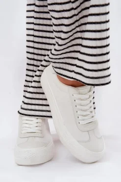 Best Big Star Shoes Trampki Damskie Na Platformie Big Star RR274337 Białe