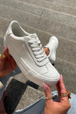 Best Big Star Shoes Trampki Damskie Na Platformie Big Star RR274337 Białe