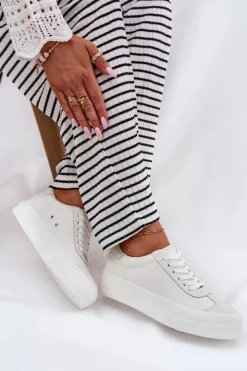 Best Big Star Shoes Trampki Damskie Na Platformie Big Star RR274337 Białe