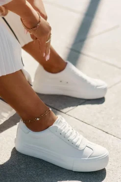 Best Big Star Shoes Trampki Damskie Na Platformie Big Star RR274337 Białe