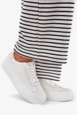 Best Big Star Shoes Trampki Damskie Na Platformie Big Star RR274337 Białe