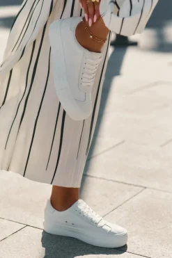 Best Big Star Shoes Trampki Damskie Na Platformie Big Star RR274337 Białe