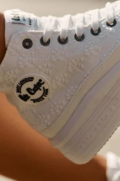 Outlet Trampki Damskie Na Platformie LCW-25-44-3209L Biale Damskie Trampki Damskie Wysokie