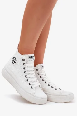 Outlet Trampki Damskie Na Platformie LCW-25-44-3209L Biale Damskie Trampki Damskie Wysokie