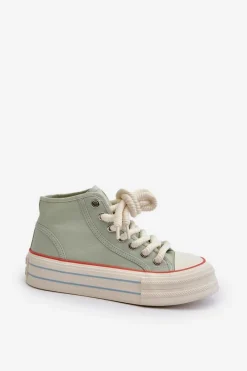 Sale Trampki Damskie Na Platformie Miętowe Aineri Damskie Trampki Damskie Wysokie