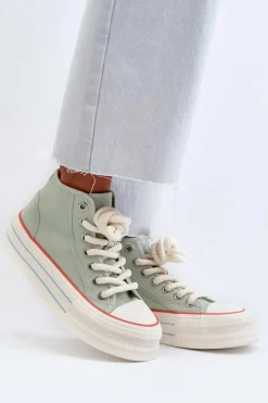 Sale Trampki Damskie Na Platformie Miętowe Aineri Damskie Trampki Damskie Wysokie