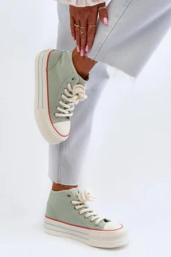 Sale Trampki Damskie Na Platformie Miętowe Aineri Damskie Trampki Damskie Wysokie