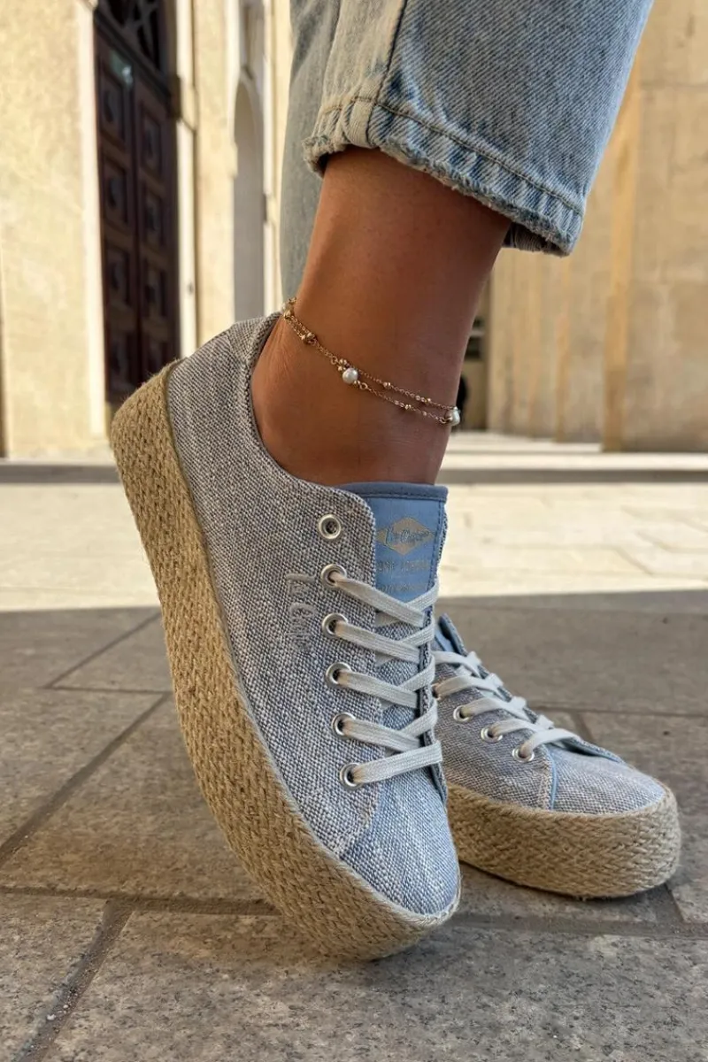 New Trampki Damskie Na Platformie Z Plecionką LCW-25-02-3283 e Damskie Trampki Damskie Niskie