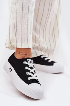 Outlet Lee Trampki Damskie Na Platformie ISLA C WOMEN LOW 50251001 Czarne Czarny