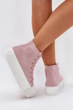 Trampki Damskie Big Star|Trampki Damskie Wysokie></noscript>Big Star Shoes Trampki Damskie Na Platformie Big Star RR274739 Różowe Różowy