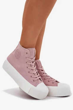 Trampki Damskie Big Star|Trampki Damskie Wysokie></noscript>Big Star Shoes Trampki Damskie Na Platformie Big Star RR274739 Różowe Różowy