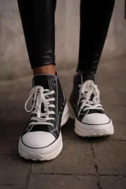 Trampki Ocieplane|Trampki Damskie Big Star></noscript>Big Star Shoes Trampki Damskie Na Platformie Eko Skórzane Big Star OO274063 Czarne Czarny