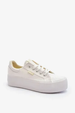Sale Lee Cooper Trampki Damskie Na Platformie LCW-24-31-2179 Białe