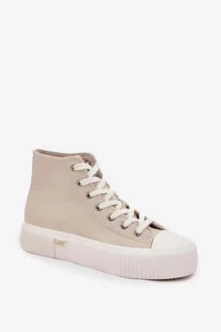 Trampki Damskie Wysokie></noscript>Lee Trampki Damskie Na Platformie 50253002.35E ISLA WOMEN MID Beżowe