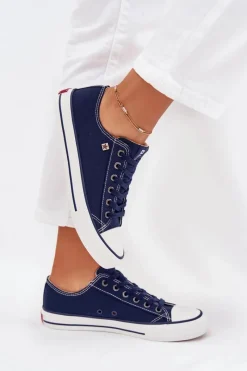 Best Trampki Damskie Niskie Big Star DD274A235 Granatowe Damskie Trampki Damskie Big Star|Trampki Damskie Niskie