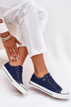 Best Trampki Damskie Niskie Big Star DD274A235 Granatowe Damskie Trampki Damskie Big Star|Trampki Damskie Niskie