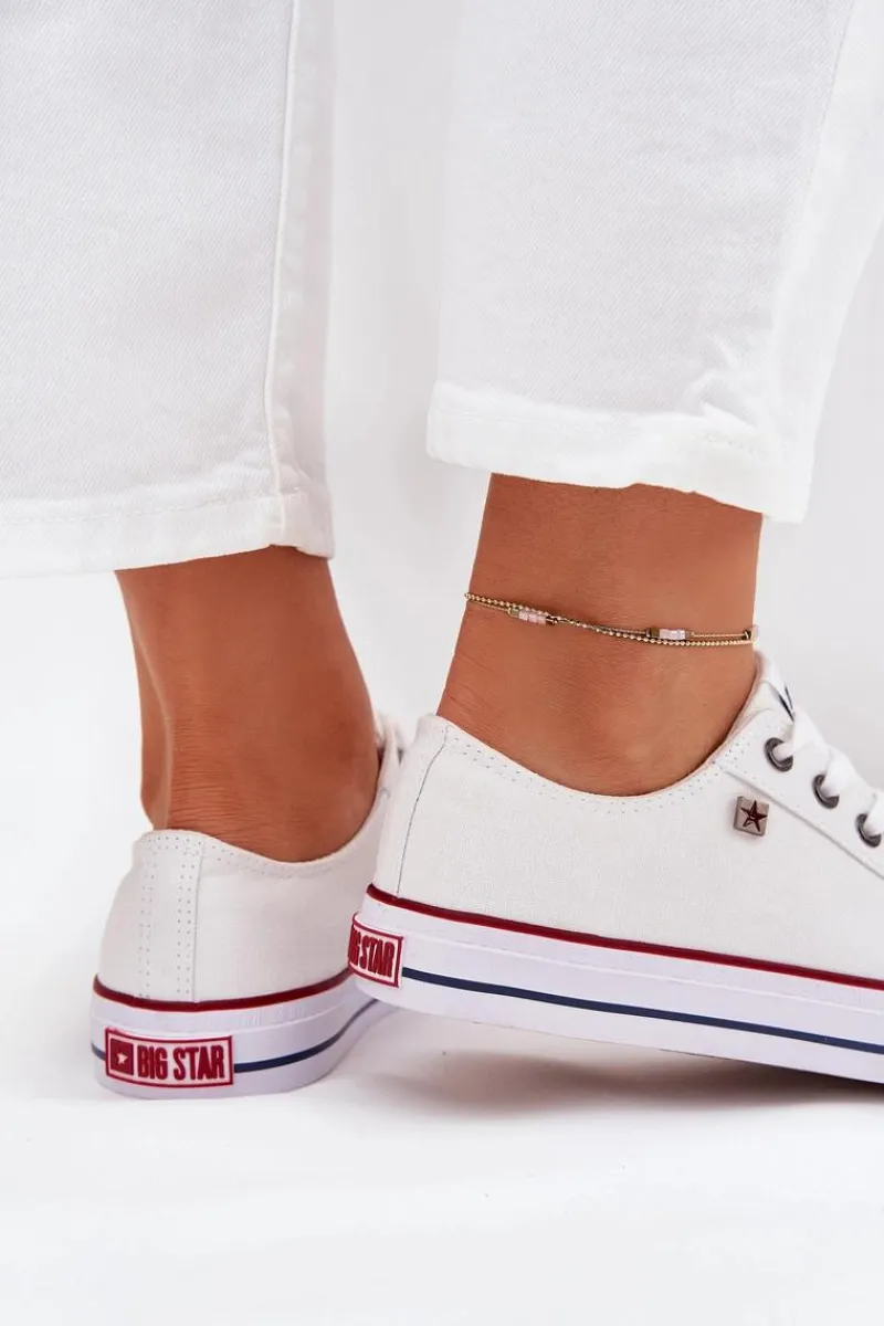 Trampki Damskie Big Star|Trampki Damskie Niskie>Big Star Shoes Trampki Damskie Niskie Big Star DD274A232 Białe Biały