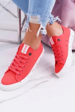 Trampki Damskie Niskie Big Star Czerwone DD274709 Damskie Trampki Damskie Big Star|Trampki Damskie Niskie