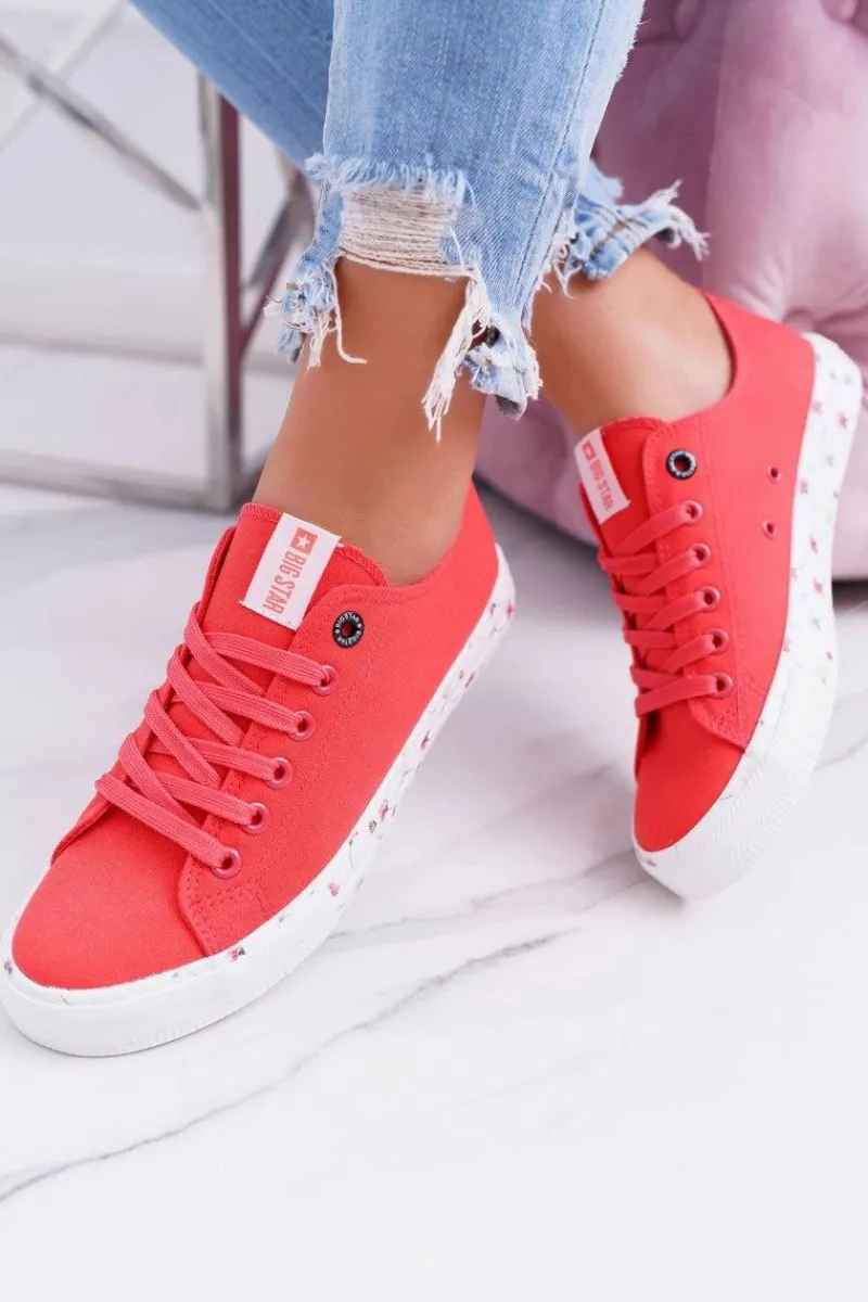 Trampki Damskie Niskie Big Star Czerwone DD274709 Damskie Trampki Damskie Big Star|Trampki Damskie Niskie