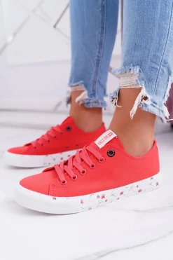 Trampki Damskie Niskie Big Star Czerwone DD274709 Damskie Trampki Damskie Big Star|Trampki Damskie Niskie