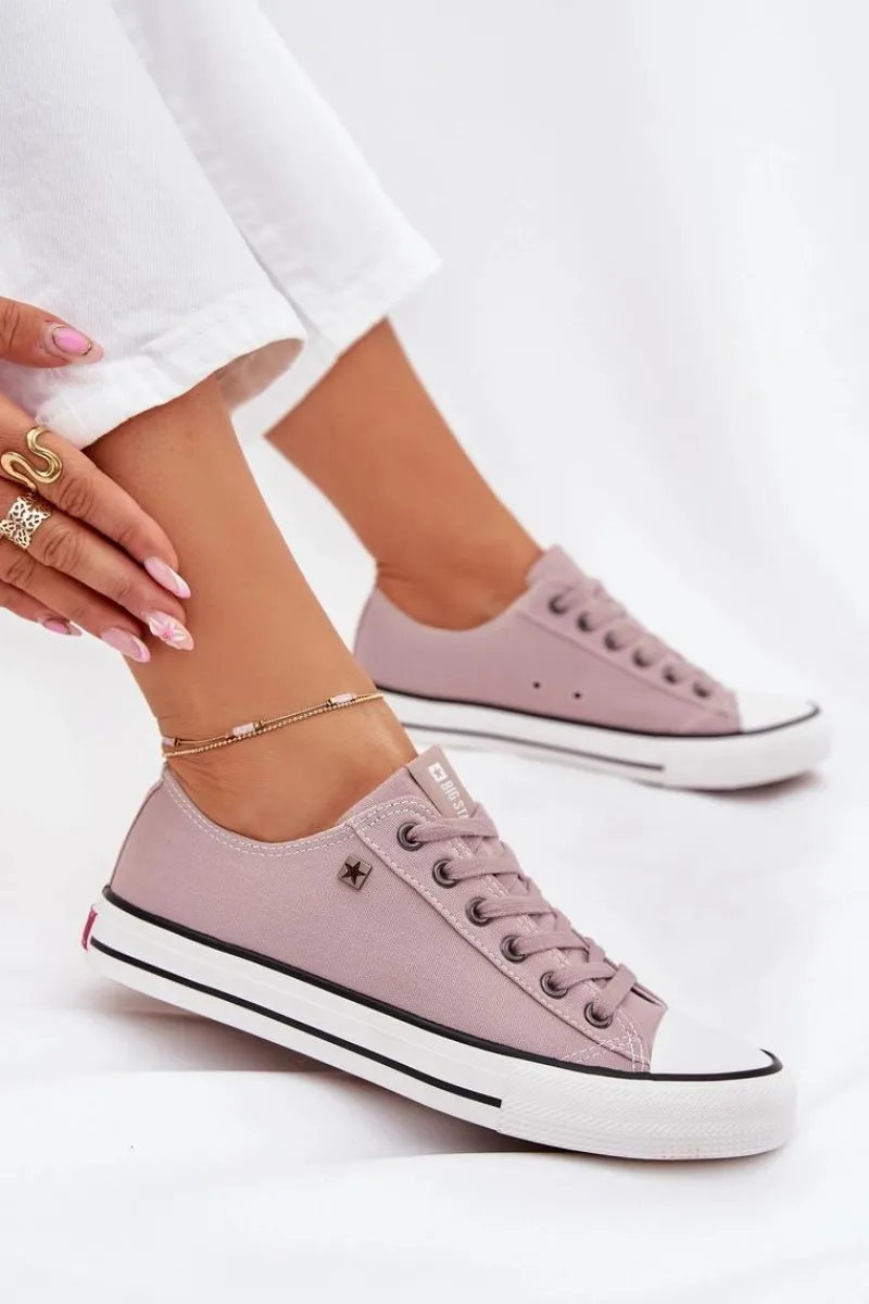 Trampki Damskie Big Star|Trampki Damskie Niskie>Big Star Shoes Trampki Damskie Niskie Big Star DD274A233 Szare Szary