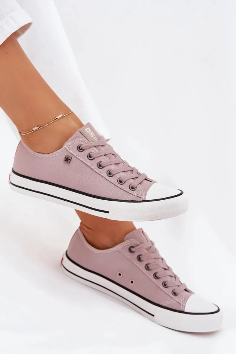 Trampki Damskie Big Star|Trampki Damskie Niskie>Big Star Shoes Trampki Damskie Niskie Big Star DD274A233 Szare Szary