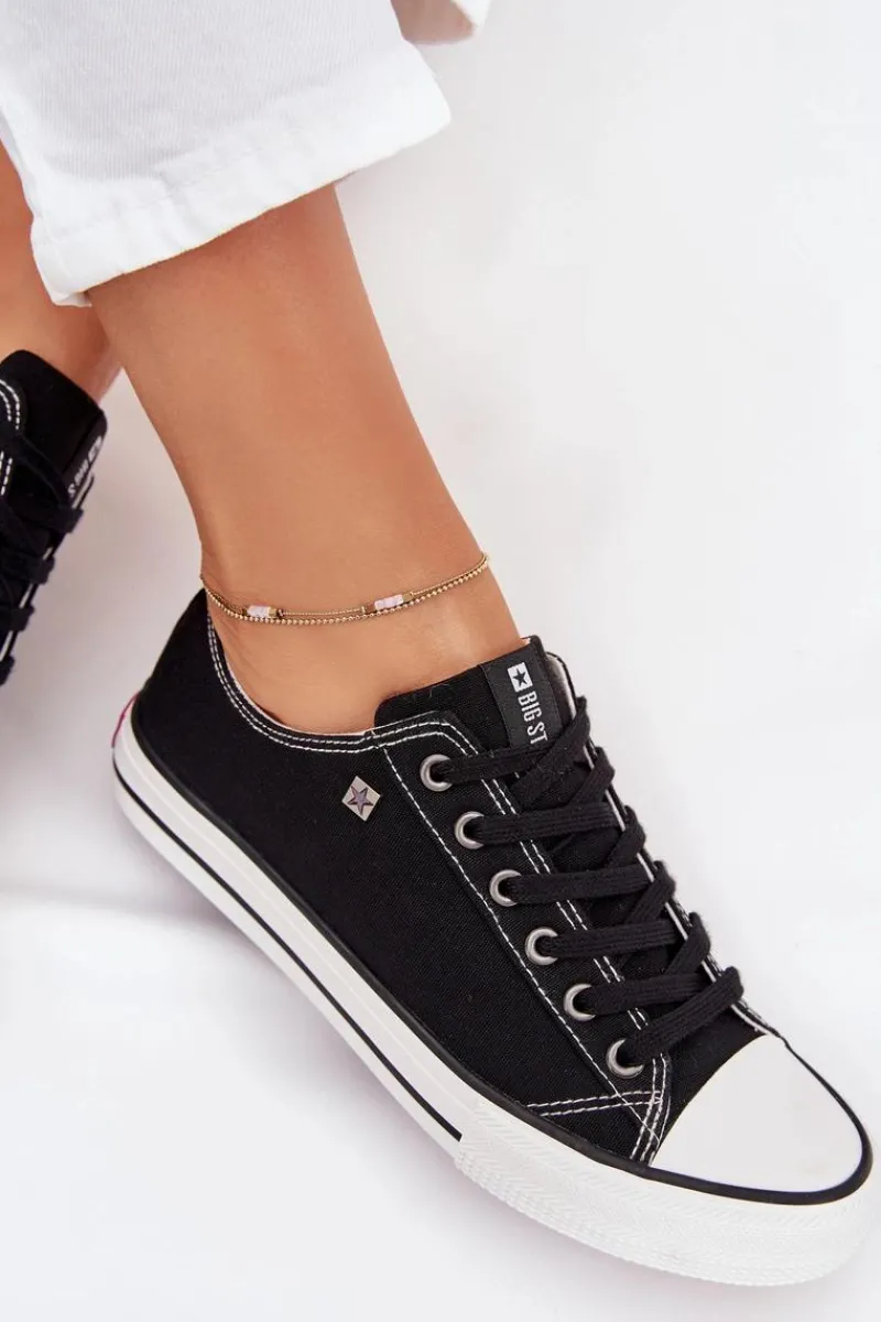 Clearance Big Star Shoes Trampki Damskie Niskie Big Star DD274A236 Czarne Czarny