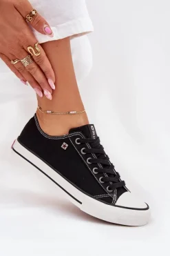 Clearance Big Star Shoes Trampki Damskie Niskie Big Star DD274A236 Czarne Czarny