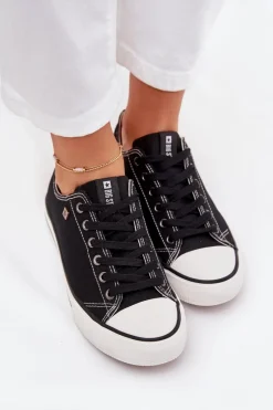 Clearance Big Star Shoes Trampki Damskie Niskie Big Star DD274A236 Czarne Czarny