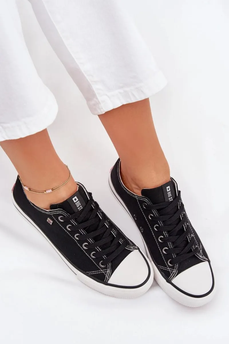 Clearance Big Star Shoes Trampki Damskie Niskie Big Star DD274A236 Czarne Czarny