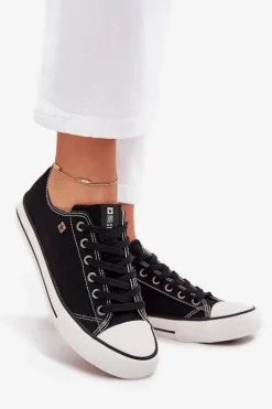 Clearance Big Star Shoes Trampki Damskie Niskie Big Star DD274A236 Czarne Czarny