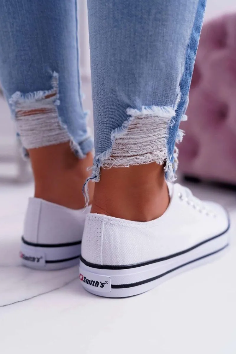 Trampki Damskie Niskie>Boto Trampki Damskie Niskie Smith's Białe