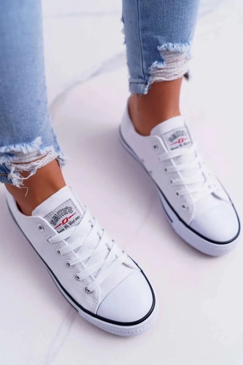 Trampki Damskie Niskie>Boto Trampki Damskie Niskie Smith's Białe