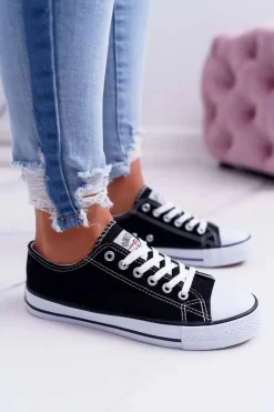 Online Trampki Damskie Niskie Smith's Czarno Białe Damskie Trampki Damskie Niskie