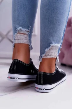 Online Trampki Damskie Niskie Smith's Czarno Białe Damskie Trampki Damskie Niskie