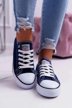 Best Boto Trampki Damskie Niskie Smith's Granatowe