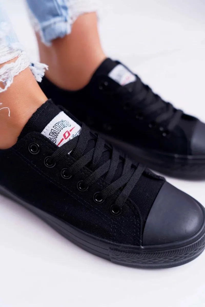 Trampki Damskie Niskie>Boto Trampki Damskie Niskie Smith's Czarne