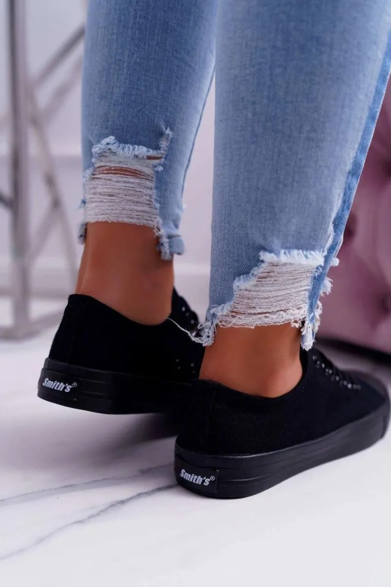 Trampki Damskie Niskie>Boto Trampki Damskie Niskie Smith's Czarne