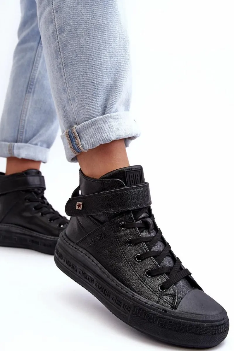 Hot Trampki Damskie Ocieplane Na Platformie Big Star Czarne MM274008 Damskie Trampki Damskie Big Star|Trampki Damskie Wysokie