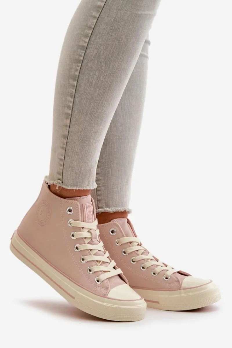 Discount Trampki Damskie Ocieplane Z Eko Skóry Różowe Big Star OO274933 Damskie Trampki Ocieplane|Trampki Damskie Big Star