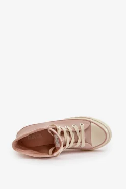 Discount Trampki Damskie Ocieplane Z Eko Skóry Różowe Big Star OO274933 Damskie Trampki Ocieplane|Trampki Damskie Big Star