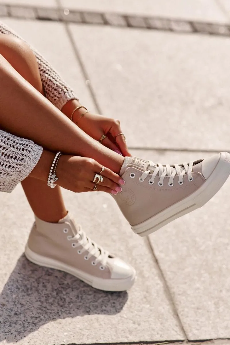 Discount Trampki Damskie Ocieplane Z Eko Skóry Różowe Big Star OO274933 Damskie Trampki Ocieplane|Trampki Damskie Big Star