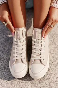 Discount Trampki Damskie Ocieplane Z Eko Skóry Różowe Big Star OO274933 Damskie Trampki Ocieplane|Trampki Damskie Big Star