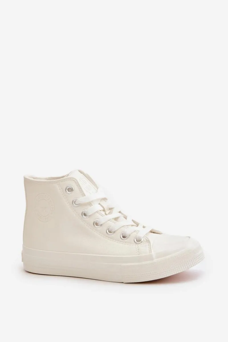 Trampki Ocieplane|Trampki Damskie Big Star>Big Star Shoes Trampki Damskie Ocieplane Z Eko Skóry Białe Big Star OO274932 Biały