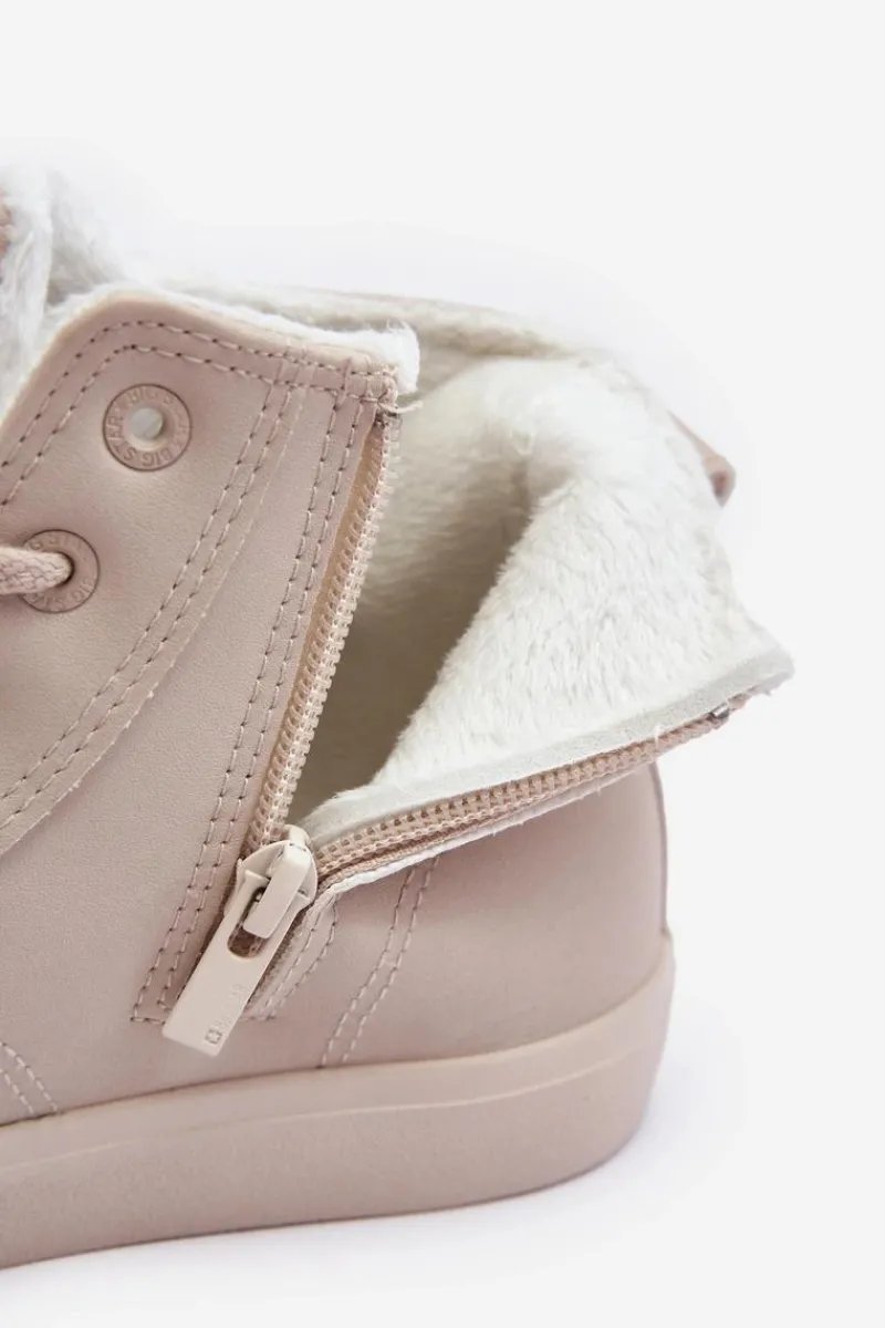 Discount Big Star Shoes Trampki Damskie Ocieplane Na Suwak Jasnobeżowe Big Star MM274018