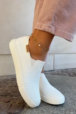 Sale Big Star Shoes Trampki Damskie Slip-On Big Star RR274717 Białe Biały