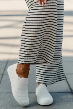 Sale Big Star Shoes Trampki Damskie Slip-On Big Star RR274717 Białe Biały