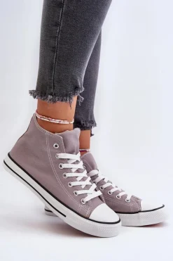 Outlet Trampki Damskie Szare Socerio Damskie Trampki Damskie Niskie