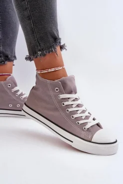 Outlet Trampki Damskie Szare Socerio Damskie Trampki Damskie Niskie